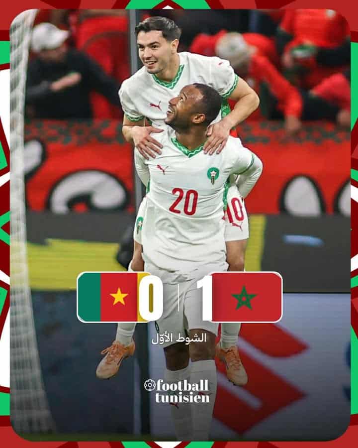 Première mi-temps marocaine au football