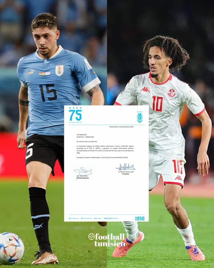 L&rsquo;Uruguay demande un match contre la Tunisie