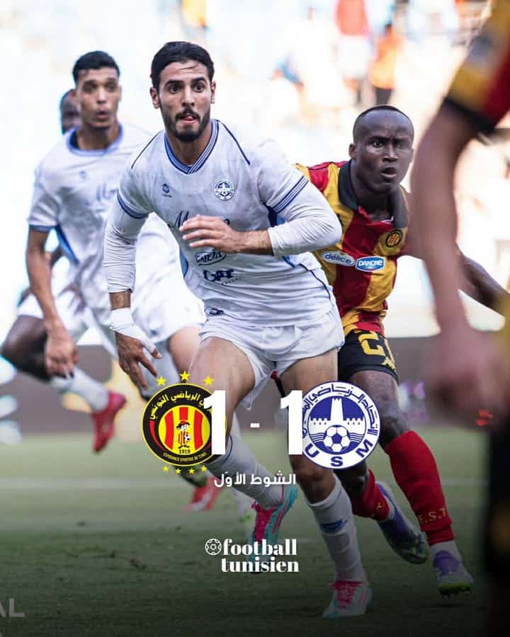 Fin de la première mi-temps entre le Club Africain et l&rsquo;Union Monastirienne