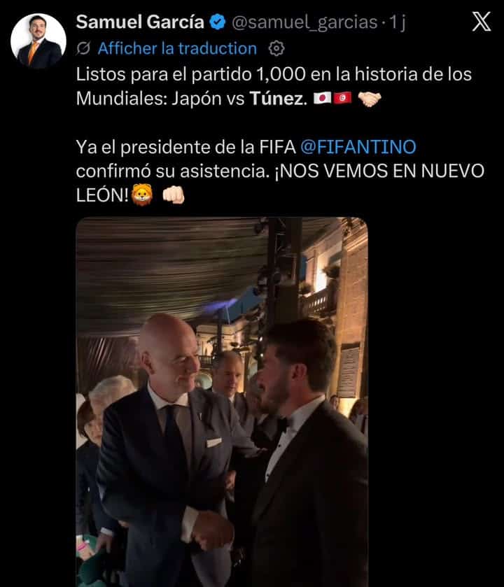 Gianni Infantino en visite au Mexique pour la Coupe du Monde