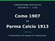 Como 1907 – Parma Calcio 1913 : les compositions officielles