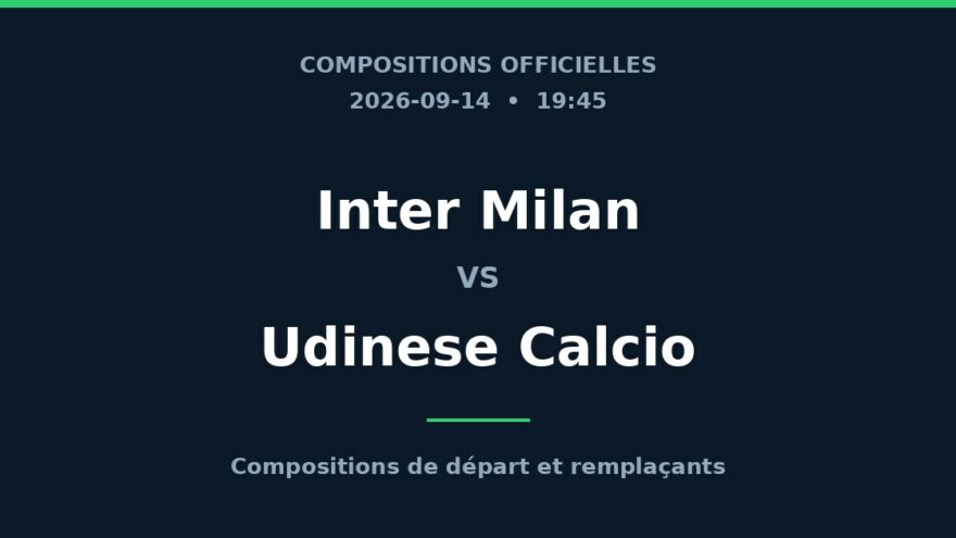 Inter Milan – Udinese Calcio : les compositions officielles