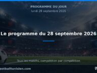 Le programme du 28 septembre 2026 : Eliminatoires de la CAN en avant-première