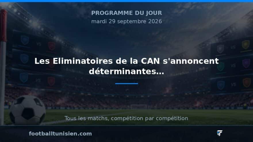 Les Eliminatoires de la CAN s'annoncent déterminantes le 29 septembre 2026
