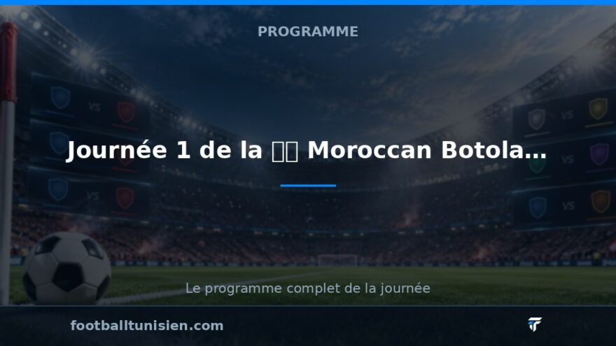Journée 1 de la 🇲🇦 Moroccan Botola Pro : les affiches à venir