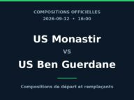 US Monastir – US Ben Guerdane : les compositions officielles