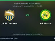 JS El Omrane – AS Marsa : les compositions officielles