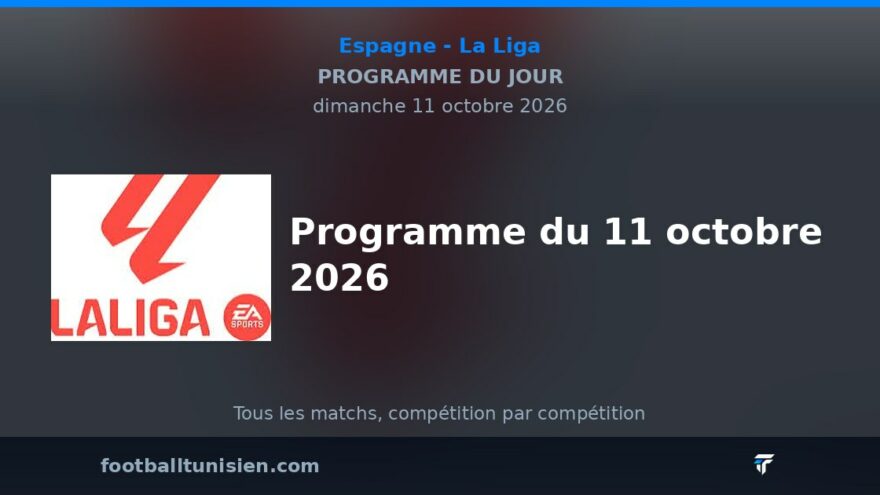 La Liga : Programme du 11 octobre 2026