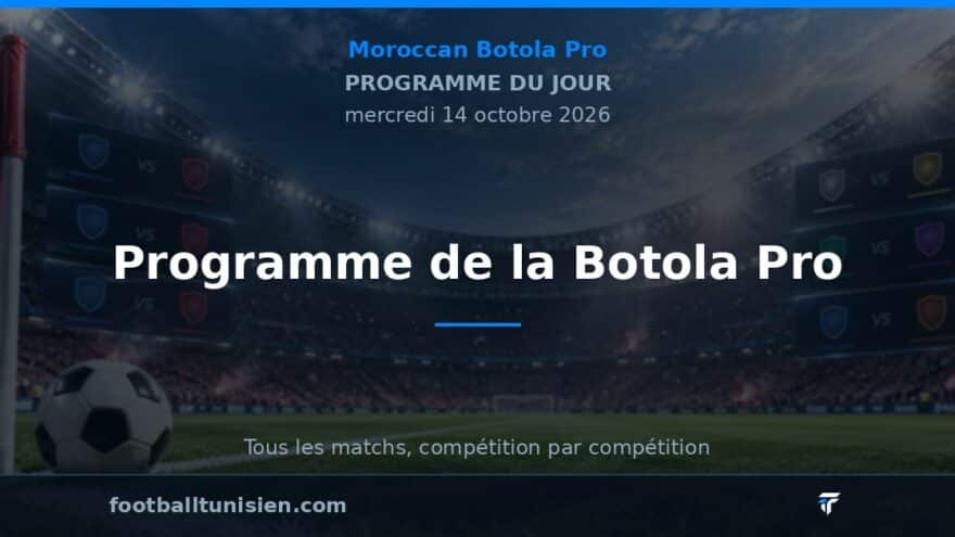 Programme de la Botola Pro – 14 octobre 2026