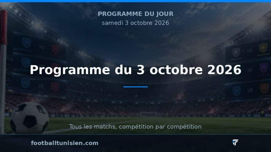 Programme du 3 octobre 2026 : une journée riche en football