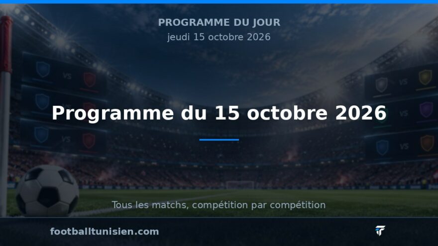 Programme du 15 octobre 2026 : Une journée riche en affiches européennes