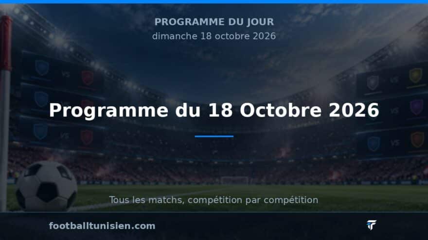 Programme du 18 Octobre 2026 : Une journée riche en confrontations sportives