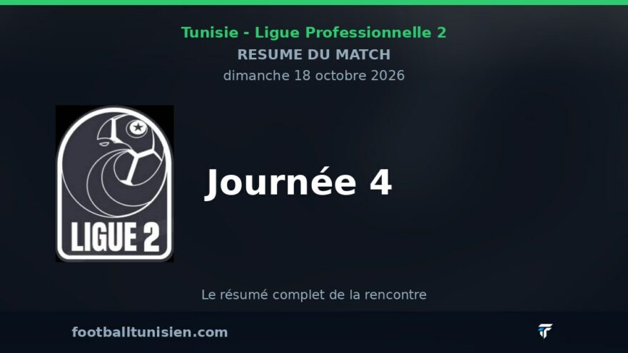 Ligue Professionnelle 2 - Journée 4