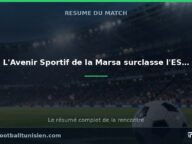 L&rsquo;Avenir Sportif de la Marsa surclasse l&rsquo;ES Métlaoui (3-0)
