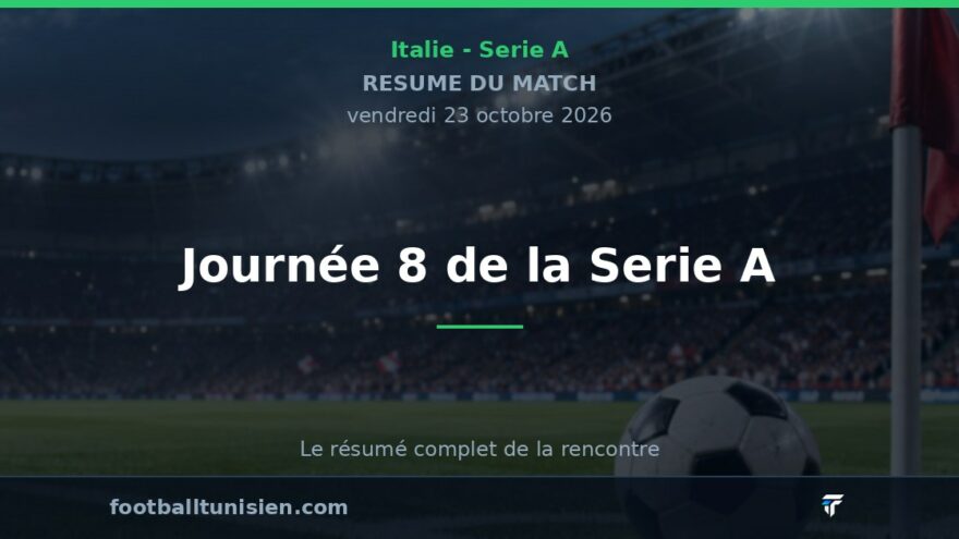 Journée 8 de la Serie A : Des matches serrés et des surprises