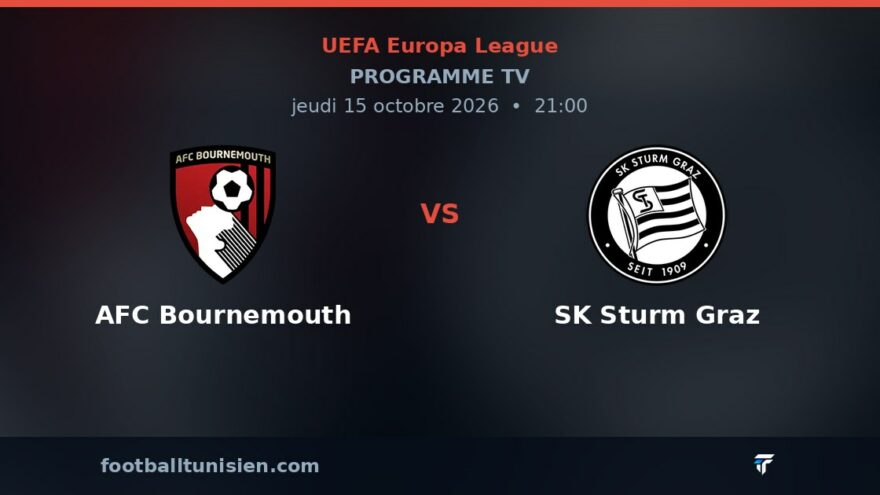 AFC Bournemouth - SK Sturm Graz : sur quelle chaîne voir le match ?