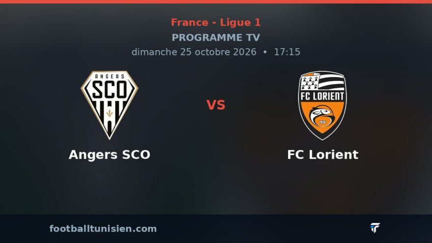 Angers SCO - FC Lorient : sur quelle chaîne voir le match ?