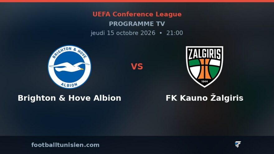 Brighton & Hove Albion - FK Kauno Žalgiris : sur quelle chaîne voir le match ?