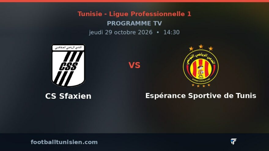 CS Sfaxien - Espérance Sportive de Tunis : sur quelle chaîne voir le match ?