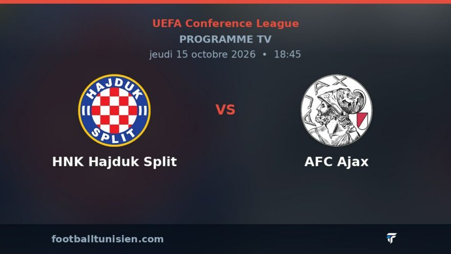 HNK Hajduk Split - AFC Ajax : sur quelle chaîne voir le match ?