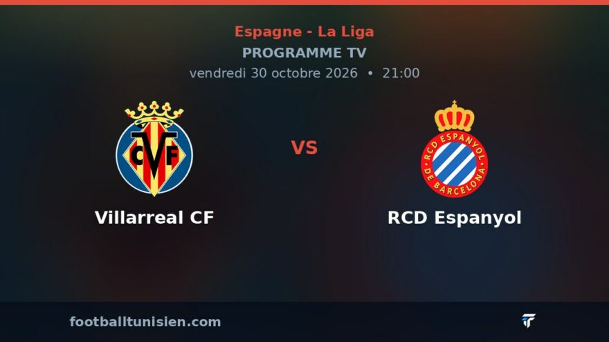 Villarreal CF - RCD Espanyol : sur quelle chaîne voir le match ?